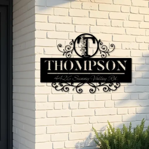 Custom Metal Monogram Letters family name Metal Address Sign House number Hanging Address Plaque Yard Sign Outdoor decor S5