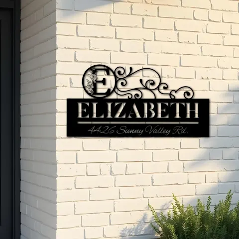Custom Metal Monogram Letters family name Metal Address Sign House number Hanging Address Plaque Yard Sign Outdoor decor S13