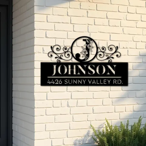 Custom Metal Monogram Letters family name Metal Address Sign House number Hanging Address Plaque Yard Sign Outdoor decor S37