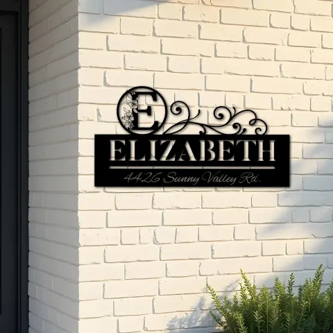 Custom Metal Monogram Letters family name Metal Address Sign House number Hanging Address Plaque Yard Sign Outdoor decor S17