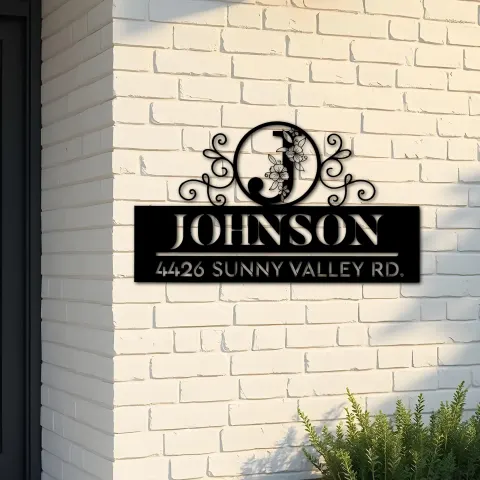 Custom Metal Monogram Letters family name Metal Address Sign House number Hanging Address Plaque Yard Sign Outdoor decor S47