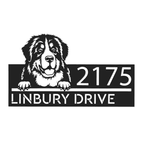 Vista alternativa de Custom Metal Berne cattle dog Puppy Metal Address Sign House number Hanging Address Plaque Yard Sign Outdoor decor