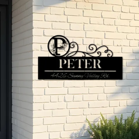 Custom Metal Monogram Letters family name Metal Address Sign House number Hanging Address Plaque Yard Sign Outdoor decor S12