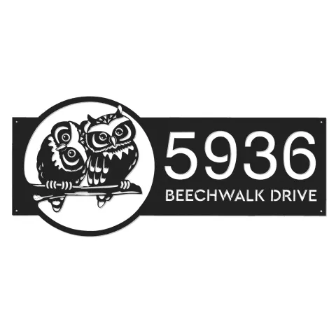 Vue alternative de Custom Metal Cute Owls couple Metal Address Sign, House number, Outdoor Number Signage, Yard Sign Address Plate