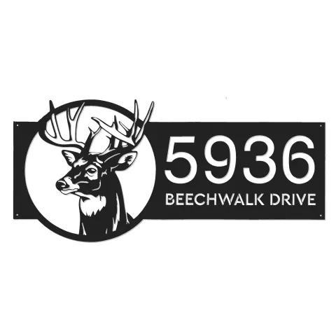 Vue alternative de Custom Metal Deer head Metal Address Sign, House number, Outdoor Number Signage, Yard Sign Address Plate