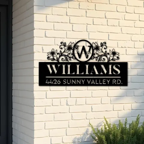 Custom Metal Monogram Letters family name Metal Address Sign House number Hanging Address Plaque Yard Sign Outdoor decor S30