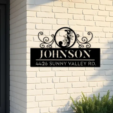 Custom Metal Monogram Letters family name Metal Address Sign House number Hanging Address Plaque Yard Sign Outdoor decor S46