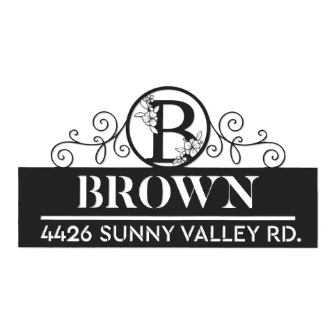 Vue alternative de Custom Metal Monogram Letters family name Metal Address Sign House number Hanging Address Plaque Yard Sign Outdoor decor S44