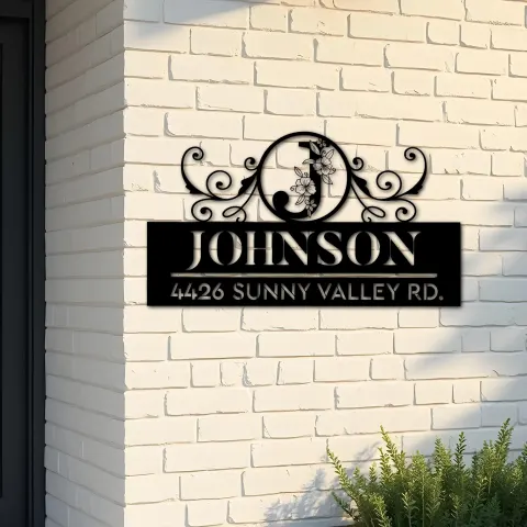 Custom Metal Monogram Letters family name Metal Address Sign House number Hanging Address Plaque Yard Sign Outdoor decor S38