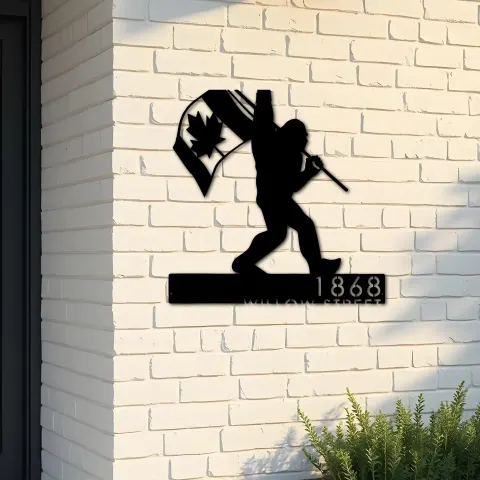 Custom Metal Bigfoot Sasquatch With Canada Flag Metal Address Sign Custom Hanging Address Plaque Yard Sign Outdoor Sign