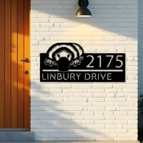 Vista alternativa de Custom Metal platypus Metal Address Sign, House number, Outdoor Number Signage, Yard Sign Address Plate
