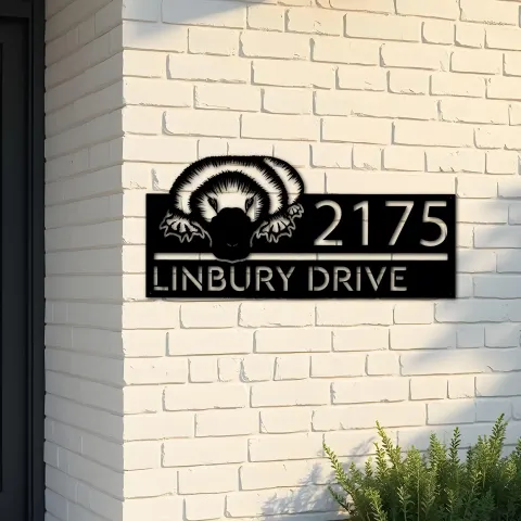 Custom Metal platypus Metal Address Sign, House number, Outdoor Number Signage, Yard Sign Address Plate