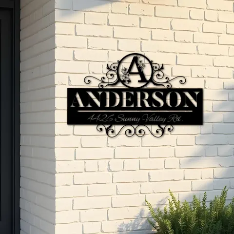 Custom Metal Monogram Letters family name Metal Address Sign House number Hanging Address Plaque Yard Sign Outdoor decor S6