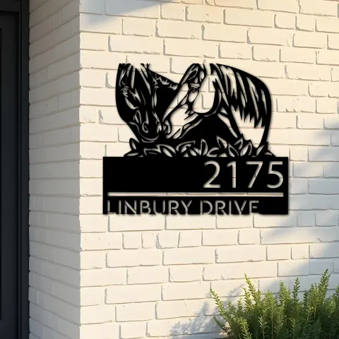 Custom Metal Horse couple farm house ranch Metal Address Sign, House number, Outdoor Number Signage, Yard Sign Address Plate