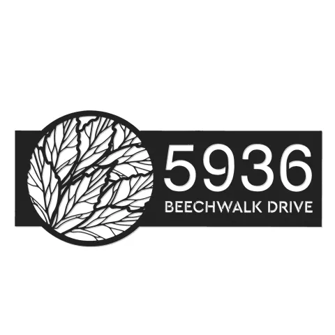 Vue alternative de Custom Metal Leaves Metal Address Sign Custom Hanging Address Plaque House number Yard Sign Outdoor Sign
