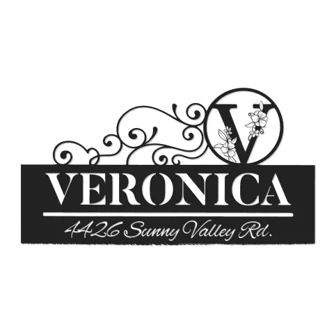 Vue alternative de Custom Metal Monogram Letters family name Metal Address Sign House number Hanging Address Plaque Yard Sign Outdoor decor S19