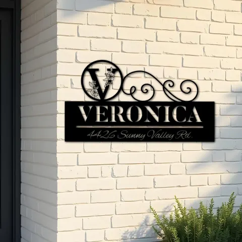 Custom Metal Monogram Letters family name Metal Address Sign House number Hanging Address Plaque Yard Sign Outdoor decor S16