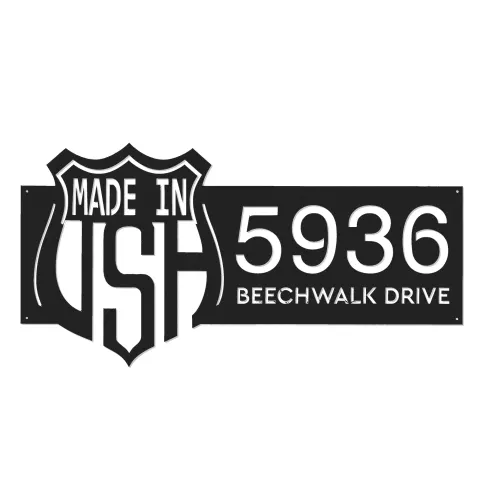 Vue alternative de Custom Metal Made in USA Metal Address Sign, House number, Outdoor Number Signage, Yard Sign Address Plate