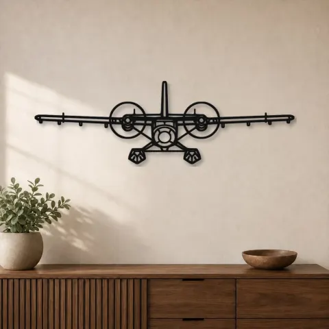 Silhouette d'avion DHC-6 Twin Otter en métal, Décoration murale aéronautique