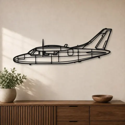 Silhouette d'avion en métal MU-2K, décoration murale aéronautique