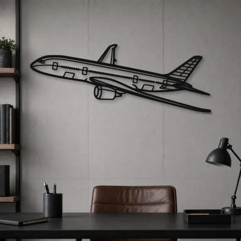Vue alternative de Silhouette d'avion en métal 787 Angle, Décoration murale aéronautique