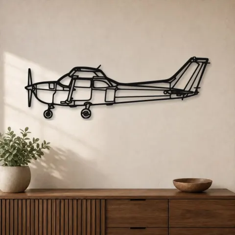 Silhouette en métal d'avion Skyhawk 172, décoration murale en métal, décoration aéronautique, décoration d'aviation