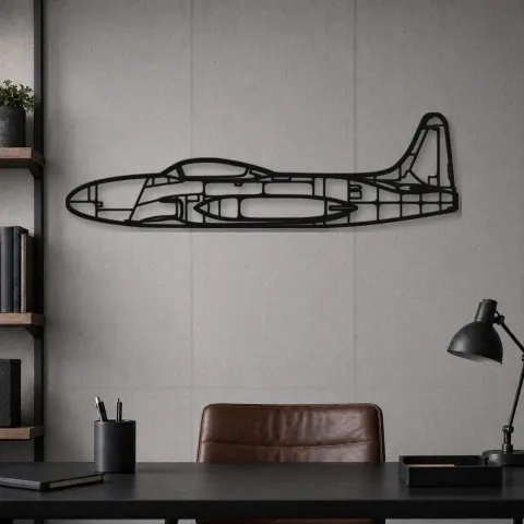 Vue alternative de Silhouette d'avion T33 en métal, Décoration murale en métal, Décor aéronautique, Décor d'aviation