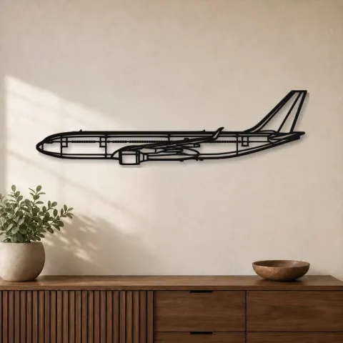 Silhouette d'avion A330-200 en métal, décoration murale en métal, décoration aéronautique, décoration d'aviation
