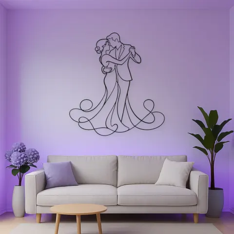 Vista alternativa de Cartel de metal de pareja bailando lento | Decoración romántica de pareja