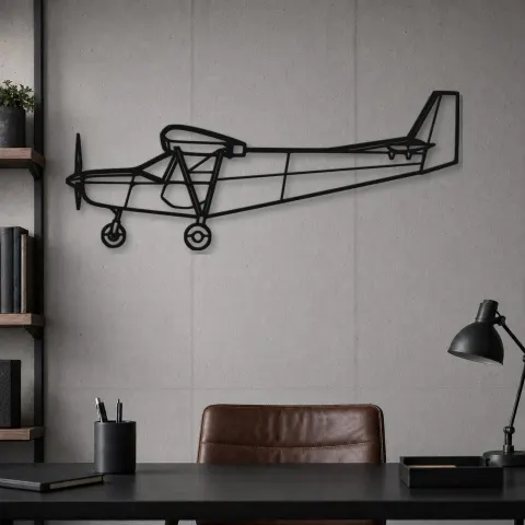 Vue alternative de Silhouette d'avion STOL CH 701 en métal, Décoration murale en métal, Décor aéronautique, Décor d'aviation