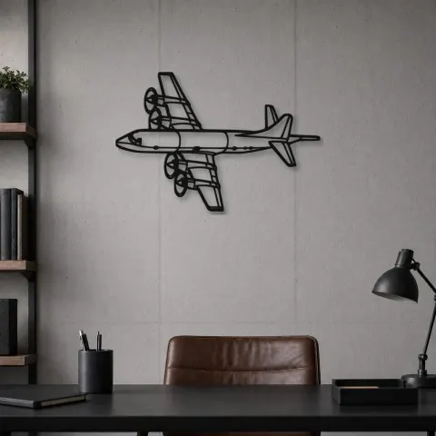 Vue alternative de Silhouette d'avion en métal P-3C Orion Angle, décoration murale aéronautique