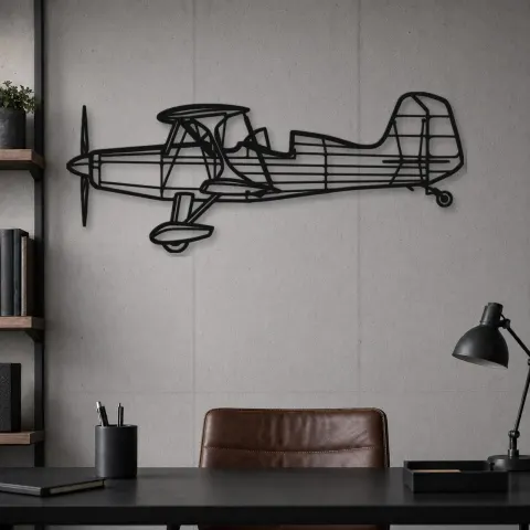 Vue alternative de Silhouette d'avion Starduster too en métal, Décoration murale en métal, Décor aéronautique, Décor d'aviation