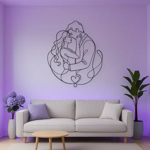 Holding Face Lovers Metall-Wandkunst | Romantische Paardekoration alternative Ansicht