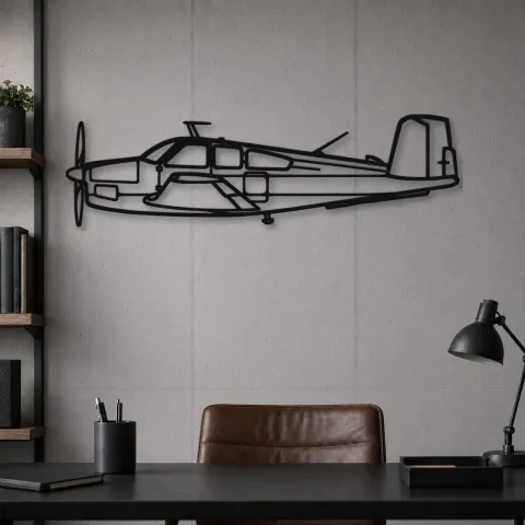 Vue alternative de Silhouette en métal du V35 Bonanza, Décoration murale en métal, Décor aéronautique, Décorateur aviateur