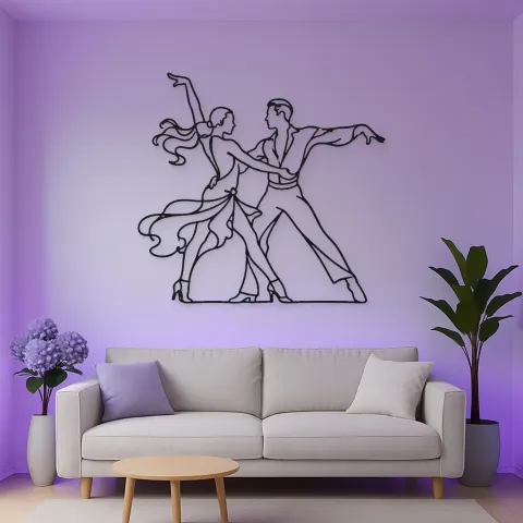 Cha Cha Pose Metall-Wandkunst | Paar Tanz Wanddeko alternative Ansicht