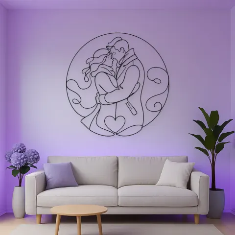 Wintermantel-Liebhaber Metall-Wandkunst | Romantische Paar-Dekoration alternative Ansicht