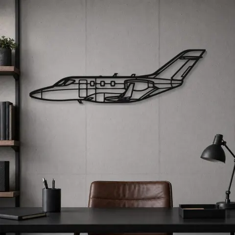 Vue alternative de Silhouette en métal d'avion HA-420 HondaJet 2 Elite, décoration murale en métal, décoration aéronautique, décoration d'aviation