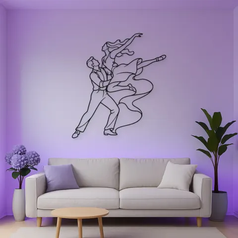 Vista alternativa de Arte Mural de Metal Levantamiento de Baile Swing | Decoración de Parejas
