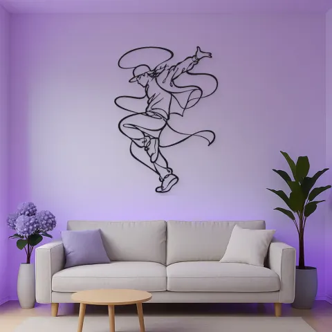 Street Dance Pose Metallschild | Tanz Silhouette Wanddekoration alternative Ansicht