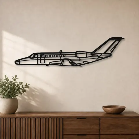Silhouette d'avion en métal 525B CJ3, décoration murale en métal, décoration aéronautique, cadeau pour pilote