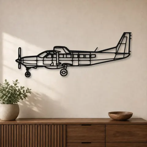 Silhouette en métal d'avion 208B Grand Caravan EX, décoration murale en métal, décoration aéronautique, cadeau pour pilote