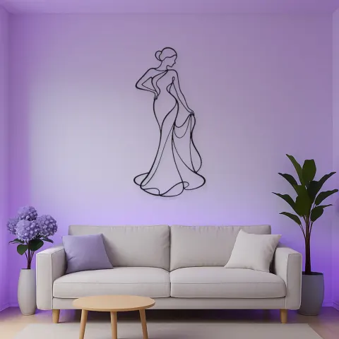 Vista alternativa di Insegna in Metallo Twist Drappeggiato | Decorazione da Parete Femminile