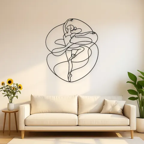 Ballett Pirouette Metall-Wandkunst | Silhouette Tanz Wanddekoration
