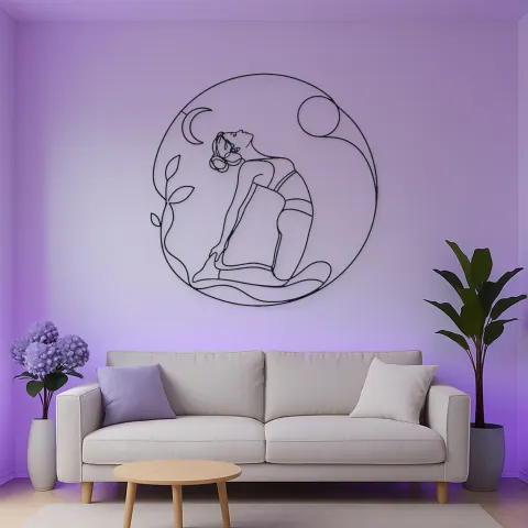 Kamelpose Offenes Herz Metall-Wandkunst | Yoga und Meditations Wanddeko alternative Ansicht