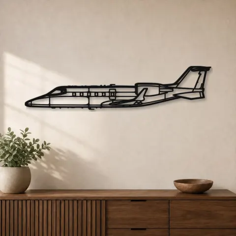 Silhouette en métal d'avion Learjet 60, décoration murale en métal, décoration aéronautique, décoration d'aviation
