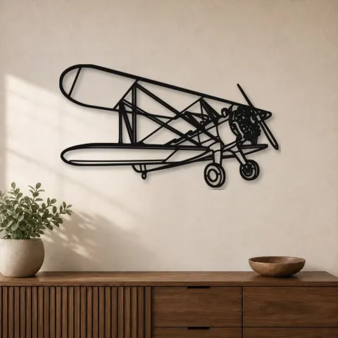 Silhouette d'avion en métal Model 75, décoration murale aéronautique