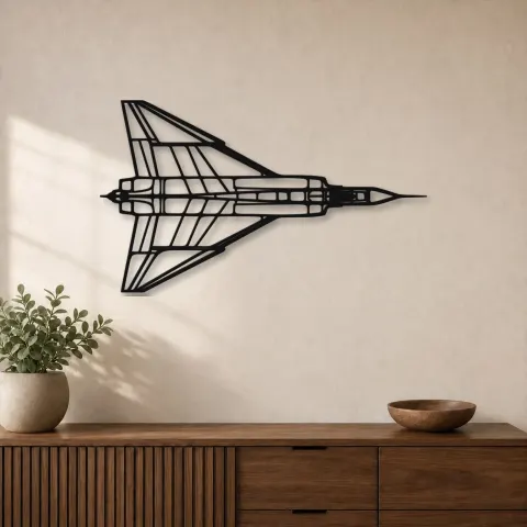 Silhouette en métal d'avion CF-105 Arrow Top, Décoration murale en métal, Décor aéronautique, Cadeau pour aviateur