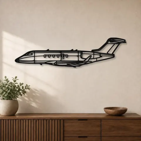 Silhouette en métal d'avion Challenger 350, Décoration murale en métal, Décor aéronautique, Cadeau pour aviateur