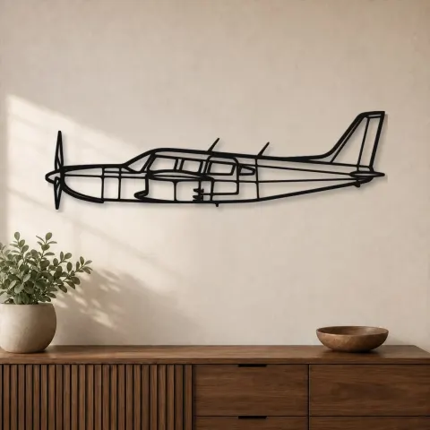 Silhouette en métal d'avion PA32R-301, Décoration murale en métal, Décor aéronautique, Cadeau pour aviateur