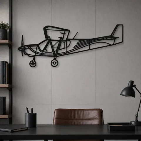 Vue alternative de Silhouette d'avion STOL CH 750 en métal, Décoration murale en métal, Décor aéronautique, Décor d'aviation